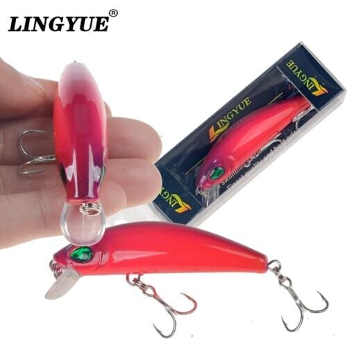 LINGYUE 1PCS Sinking Minnow Fishing Lure Rattling Pesca 70mm 11g Crankbaits Deep Diving Wobblers Swimbait Pesca Tackle For Pike