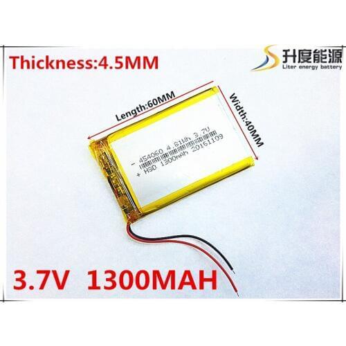 3.7V 1300mAh 454060 Lithium Polymer Li-Po li ion Rechargeable Battery cells For Mp3 MP4 MP5 GPS mobile tablet battery