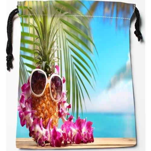 Best Beach tropical Drawstring Bags Custom Storage Printed Receive Bag Compression Type Bags Size 18*22cm Storage Bags