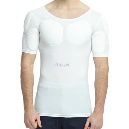 Men Pecs Muscle Enhancers UnderShirts Power Body Shaper Removalbe Pads Underwear Strong Chest Invisible Tops Soft