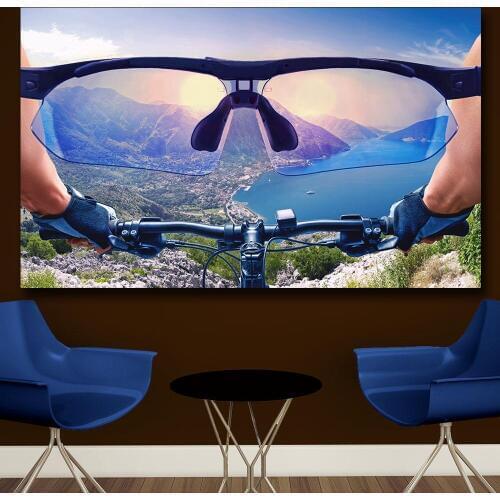 Fashion Wall Picture bicycle_mountain_view-wide Photo Home Decor On Canvas Modern Wall Art Canvas Print Poster Canvas Painting