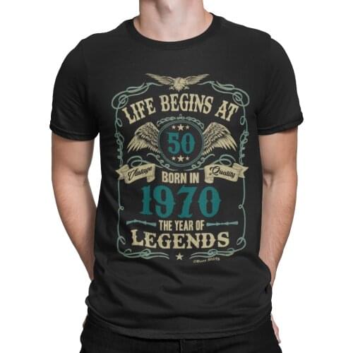 Life Begins At 50 Mens T-Shirt Born In 1970 Year Of Legends 50Th Birthday Gift