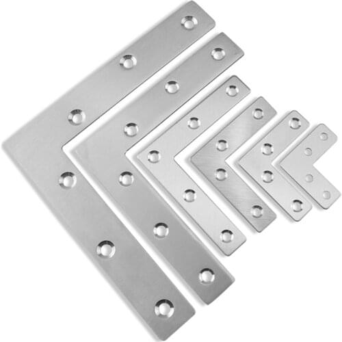 HIGH Quality Stainless Steel 40/50/60/80/120/150MM 90Degree L Type Bracket Mending Repair Plate Connector Corner Angle Bracket