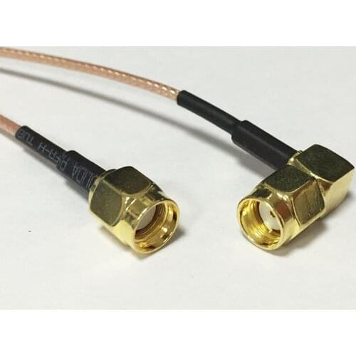 New RP-SMA Male Plug Right Angle Switch RP-SMA Male Plug Connector pigtail cable RG178 Wholesale 15CM 6" Adapter