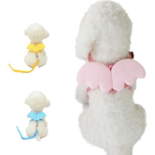 New Angel Pet Wings Chest Strap Pet Harness Cute Small Pet Dog Rabbit Cat Chest Set Belt Adjustable Outdoor Walking Leash Rope