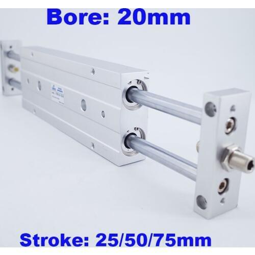 GOGO High quality double piston rod pneumatic actuator STMB bore 20mm stroke 25/50/75 slide table tie rod air cylinder