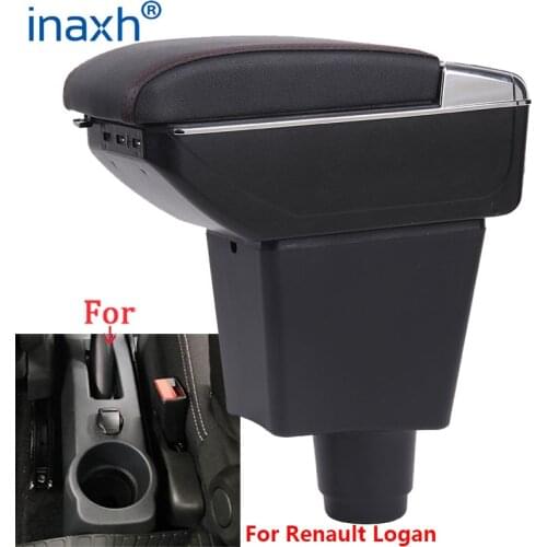 For Renault Logan Armrest LOGAN Retrofit parts dedicated Car Armrest box Center Storage box car accessories InteriorUSB