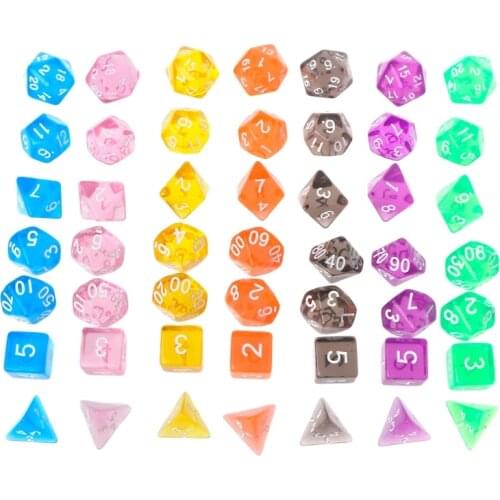 Clear Polyhedral Game Transparent Dice For Dragon Pathfinder selling hot
