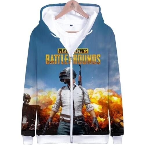 Hip Hop Creative 3D Hoodies Men Zipper Womens Popular Harajuku Game Playerunknowns Battlegrounds Warm PUBG Sweatshirts Jackets