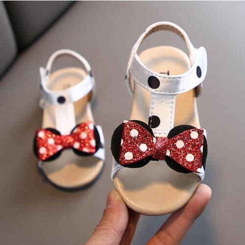 Summer sandals Children girls shoes Infant Kids sandal Baby Girls Minnie Bow Princess Rubber Sandals Shoes