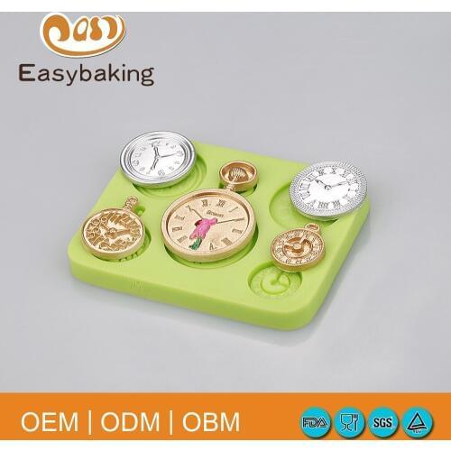 Different Clock Themed Silicone Clock Mould Memorial Day Cake Decorationg Baking Tools for Fondant Cupcake Chocolate Candy Clay