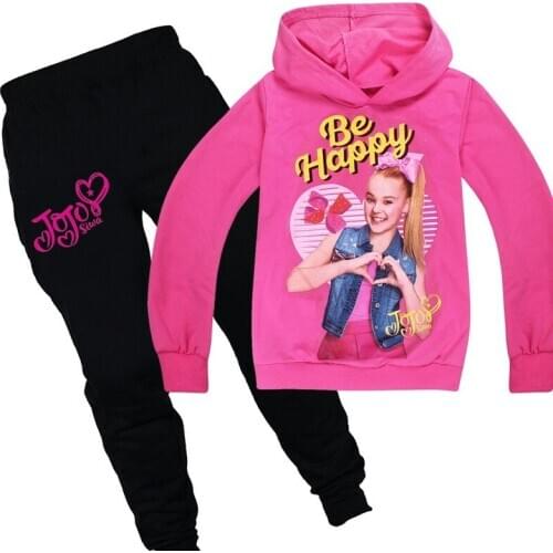 Girls Sport Clothes Set For Girl JOJO SIWA Hoodied T shirt Pants Tracksuit Children Suits Kids Clothing Sets