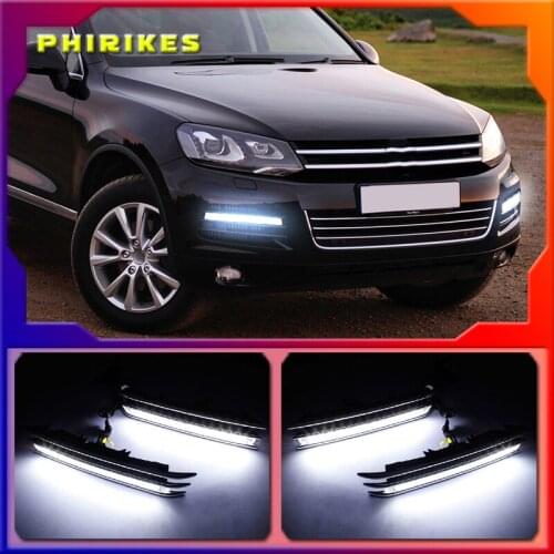 LED Daytime running Lights fog lights for Volkswagen Touareg 2011 2012 2013 2014 2015 DRL LED Car Lamp External Auto Lights