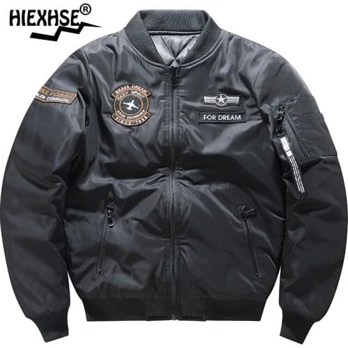 Thicken add cotton Locomotive Jacket Men Autumn Windbreaker Pilot Coat Army Men Windproof Jacket Cargo Casual Jacket Male Clothe