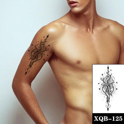 Bohemian Sanskrit Flower Waterproof Temporary Tattoo Sticker Geometric Pattern Fake Tattoos Flash Tatoos Arm Body Art Women Men