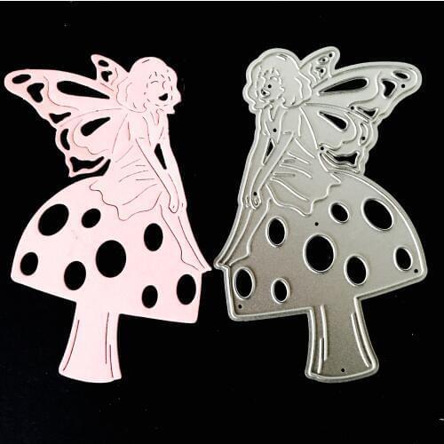 YLCD262 Mushroom Angel Metal Cutting Dies For Scrapbooking Stencils DIY Album Cards Decoration Embossing Folder Die Cutter Mold