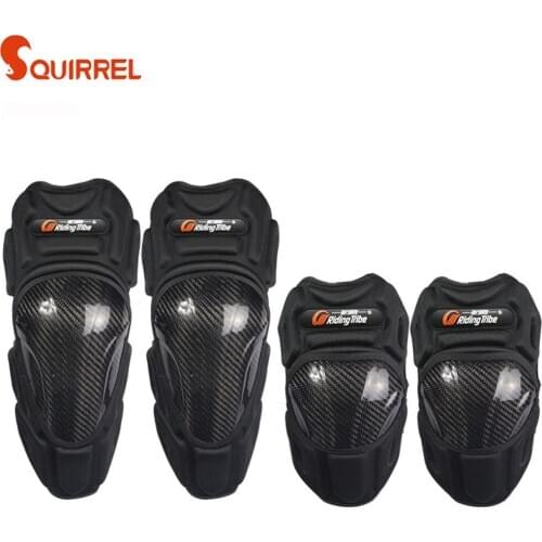 Motorcycle riding knee and elbow protectors 4-piece carbon fiber protectors wind and fall resistant racing protectors male