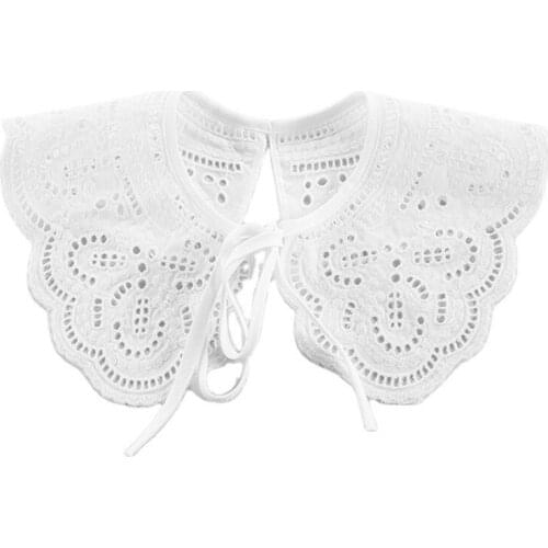 Women Hollow Out Dragonfly White False Collar Jacquard Shawl Necklace Capelet 1XCA