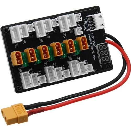 1-3S XT30 Parallel Board Pro with Voltage Display for IMAX B6 B6AC ISDT Balance Charger XT30 JST JST-PH 2.0 LIPO Battery DIY
