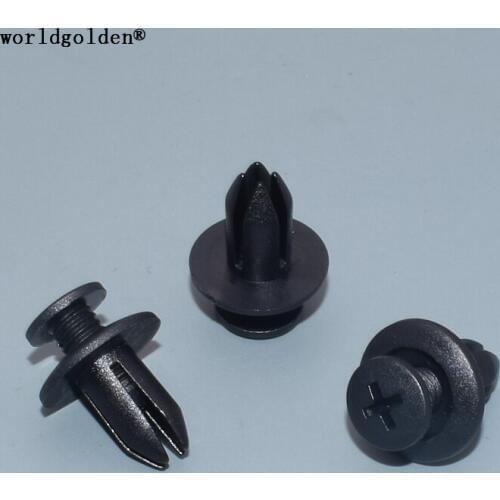 Worldgolden 10pcs auto fasteners Push-Type Retainer for Toyota#90467-06017 Honda#90657-SA5-003 for Nissan#01553-0576