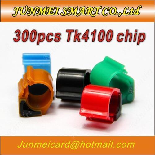 300pcs colors 125KHZ TK4100 chip card footstags / pigeons ring tag/chicken foot RFID tags