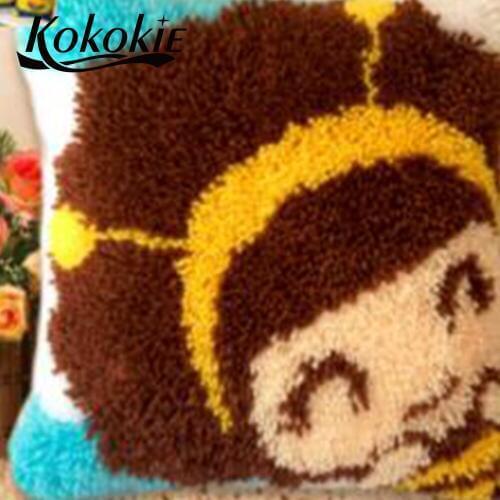 3D Latch Hook Pillow Kits Unfinished Handmade cushion blanket beauty Cross-stitch Embroidery Pillowcase Crocheting Rug Kits