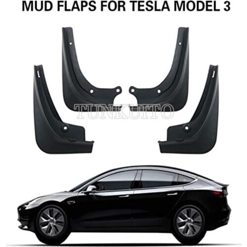 4PCS/Set Model 3 Carbon Fiber for Tesla Model 3 Mud Flaps Front Rear Wheel Fender Guard for Tesla Three ABS Accessories