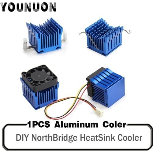 1 Piece DIY Aluminium Northbridge Heatsink Cooler Blue Radiator w/4cm 40mm 4010 4020 Fan For PC Computer Case Heat sinks cooling