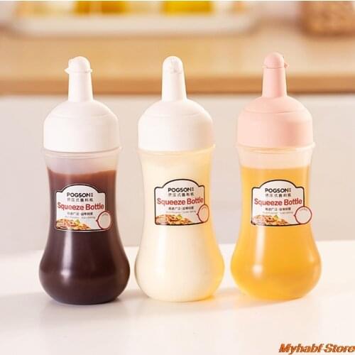 350ml Condiment Squeeze Bottles Kitchen Accessories Ketchup Mustard Container Chili Sauces Olive Oil Squeezing Bottle with Scale