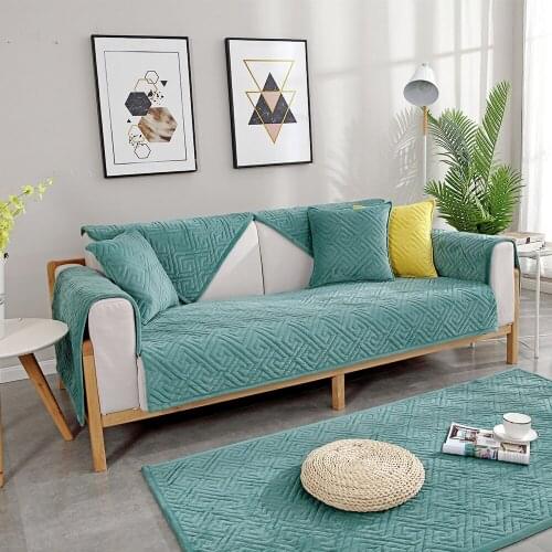 Labyrinth pattern Sofa Cushion Cover Solid Color Soft Removable Sofa Cover Protector Sofa Mat Washable Couch Covers 1/2/3 Seat