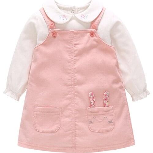 Childrens Dress New Pink Belt Dress Spring Baby Girls Dress