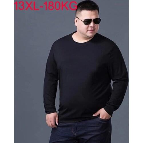 Autumn winter Men women T-Shirts Long Sleeve Large Size 8XL 9XL 10XL 13XL big size tees Home underwear Cotton Loose Tops black