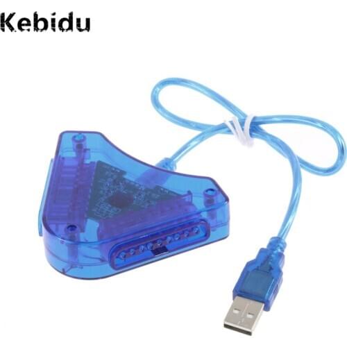 Kebidu for PS2 Gamepad Converter Joypad Game USB Dual Player Converter Adapter Cable for Dual Playstation 2 PC USB Game