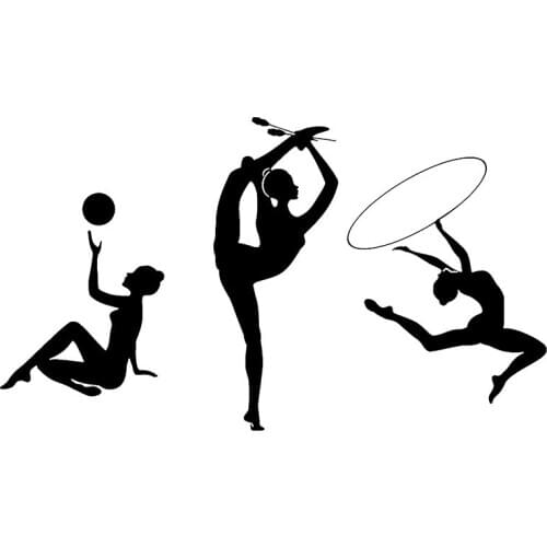 Gymnast Silhouette Wall Decal Athletic Girls Sports Club Artistic Gymnastics Room Interior Decor Vinyl Window C8005