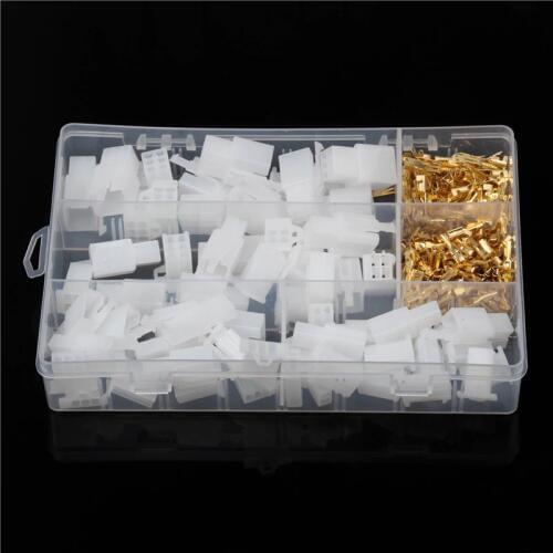 380 PCS Automobile 2.54mm Jumper Pin Housing Gold Plated Connectors Kit With Box White Nylon Male/Female Terminals Set