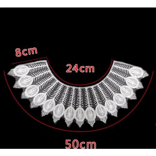 1 pcs High Quality White Lace Fabic Embroidered Applique Neckline for Lace Fabric Sewing Supplies Scrapbooking