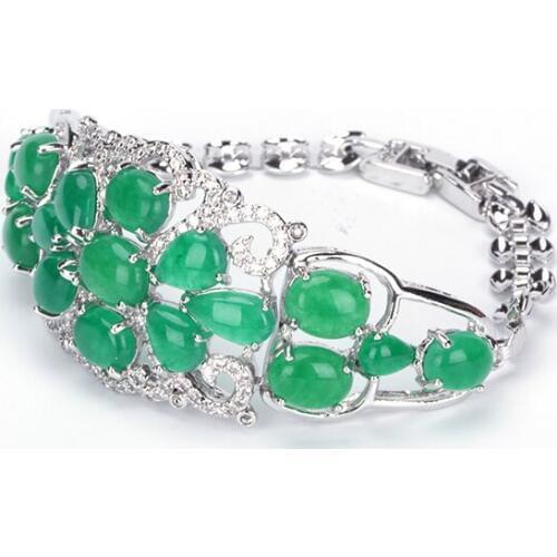 Hot Sale Women Charm Bracelets White Gold Color Filled Zircon Drop Stone Fashion Jewelry Green Pink Color For Lady Best Selling