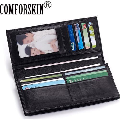 COMFORSKIN Premium 100% Sheep Skin Guaranteed Special Knitting Soft Slim Three Different Sizes Men Wallets Purses Dropshipping