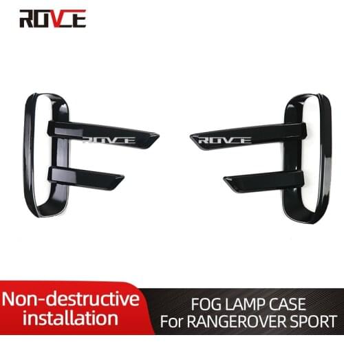 ROVCE ABS Black Exterior Front Bumper Grille Air Vent Cover For Land Rover Discovery Sport Fog Light Cover Car Decoration Trim