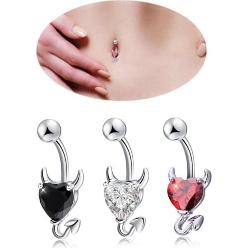 New Trend Sexy Dangling Navel Belly Button Ring Oreja 14G Cubic Zirconia 316L Surgical Steel Belly Piercing Body Jewelry