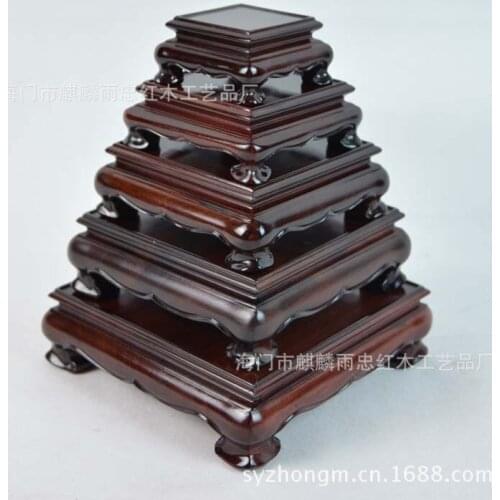 [Rain] wood crafts wood mahogany loyalty stamp Ming-style square foot curved base station