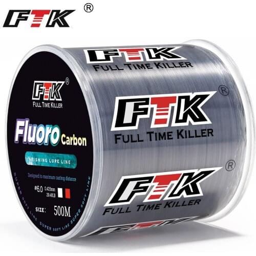 FTK 300M Carbon Fiber Coating Fishing Line 0.14-0.5mm 1.88-15.6kg Wearable Leader Fluorocarbon Line Accessories