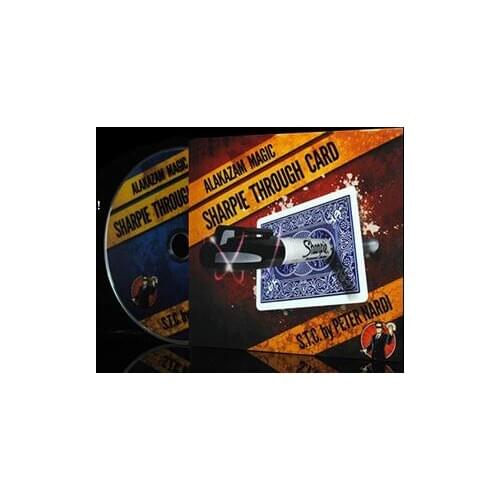 Sharpie Through Card (Gimmick) - Card Magic Trick,Accessories,Mentalism,Close-Up Magic,Fun,Magia Profesional Escenario Nuevos