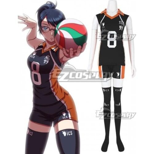Kiyoko Shimizu Karusuno Volleball Adult Girls Sports Suit Halloween Jersey Party Daily Sleeveless Top Shorts Cosplay Costume E00
