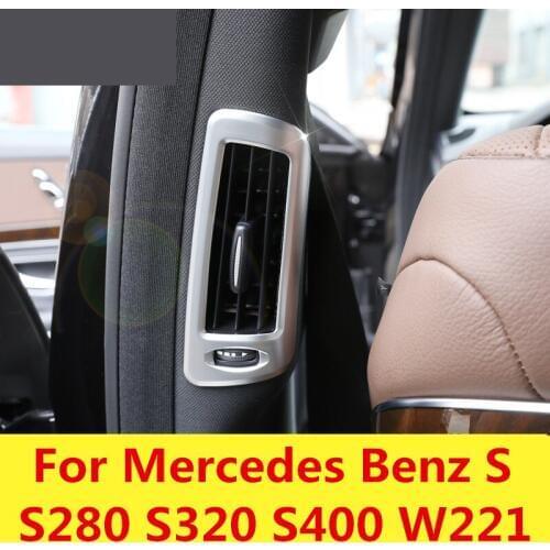 Inner Rear Door B-Pillar car accessories Air Conditioning Outlet control car interior For Mercedes Benz S S280 S320 S400 W221