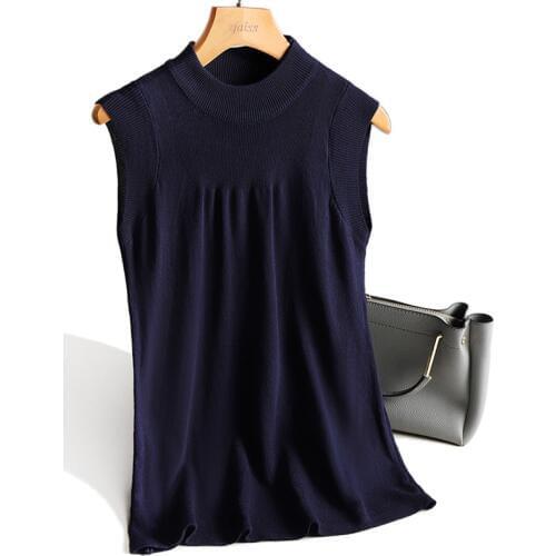 Zjaiss Knitted Vests Women Top O-neck Solid Tank Fashion Female Sleeveless Casual Hollow Out Thin Tops 2020 Summer Knit Shirt