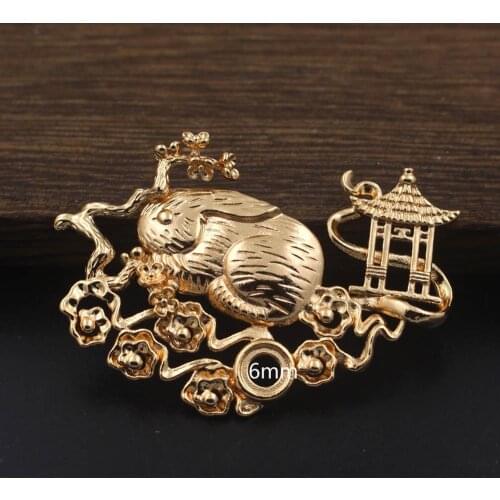 10pcs Brass Casted Cute Rubbit Branch Leaf Flower Lucky Cloud Oriental Stamping Charms Quality DIY Jewelry Accessories