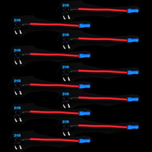 10 X ADD-A-CIRCUIT BLADE STYLE ATM Tap Piggy Back MINI FUSE HOLDER + 15A FUSE