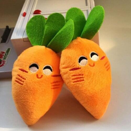 2Pcs Cute Plush Carrot Dog Toys Plush Squeaky Toy for Puppy Dog Cat Smiling Carrot Chew Outdoor Play Dogs Interactive Toy