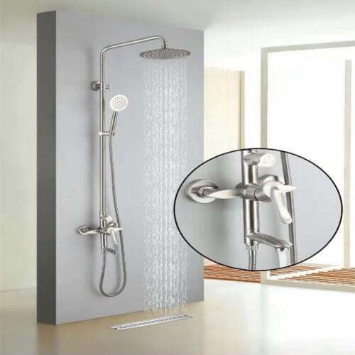 304 stainless steel brushed booster shower three function shower set bathroom shower hot and cold faucet